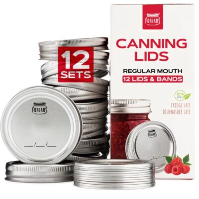 Regular mouth canning lids and rings.