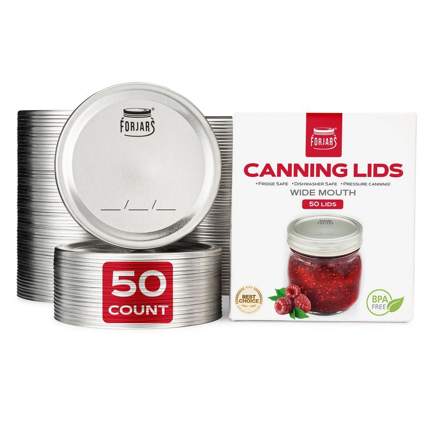 ForJars Wide Mouth Lids 50 Count - Seeds for Generations 50 wide mouth canning lids.