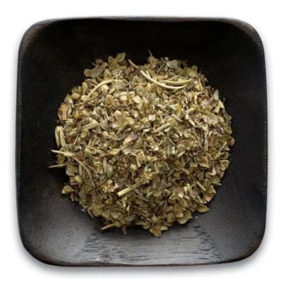 Italian seasoning mix in a dish.