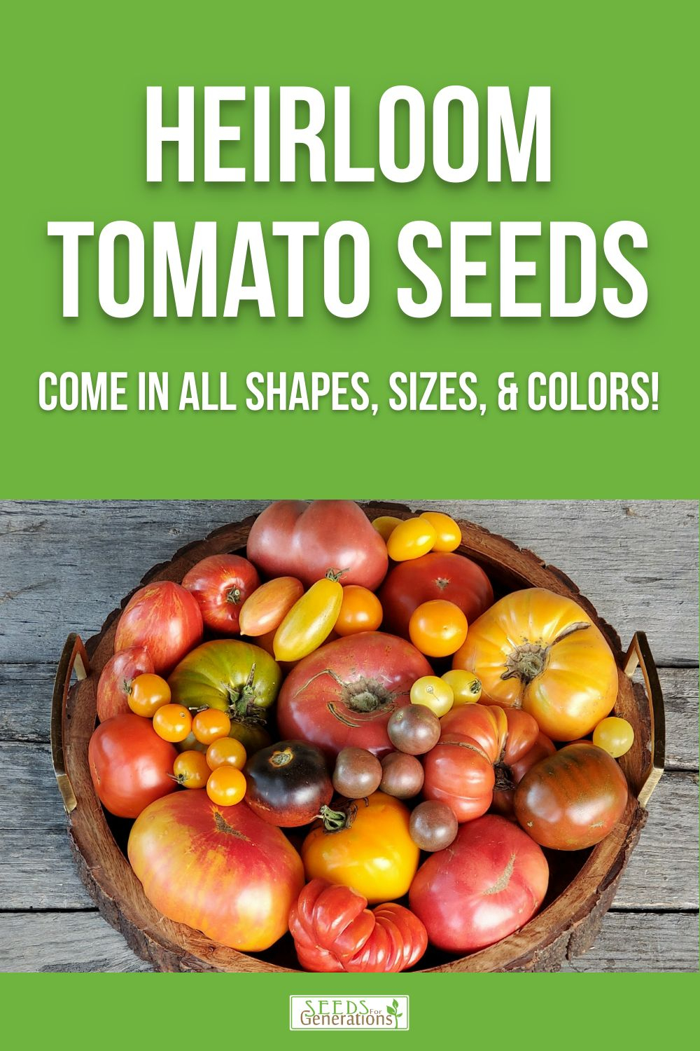 Heirloom tomato seeds come in all shapes and colors.