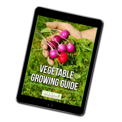 Vegetable Growing Guide on a tablet.