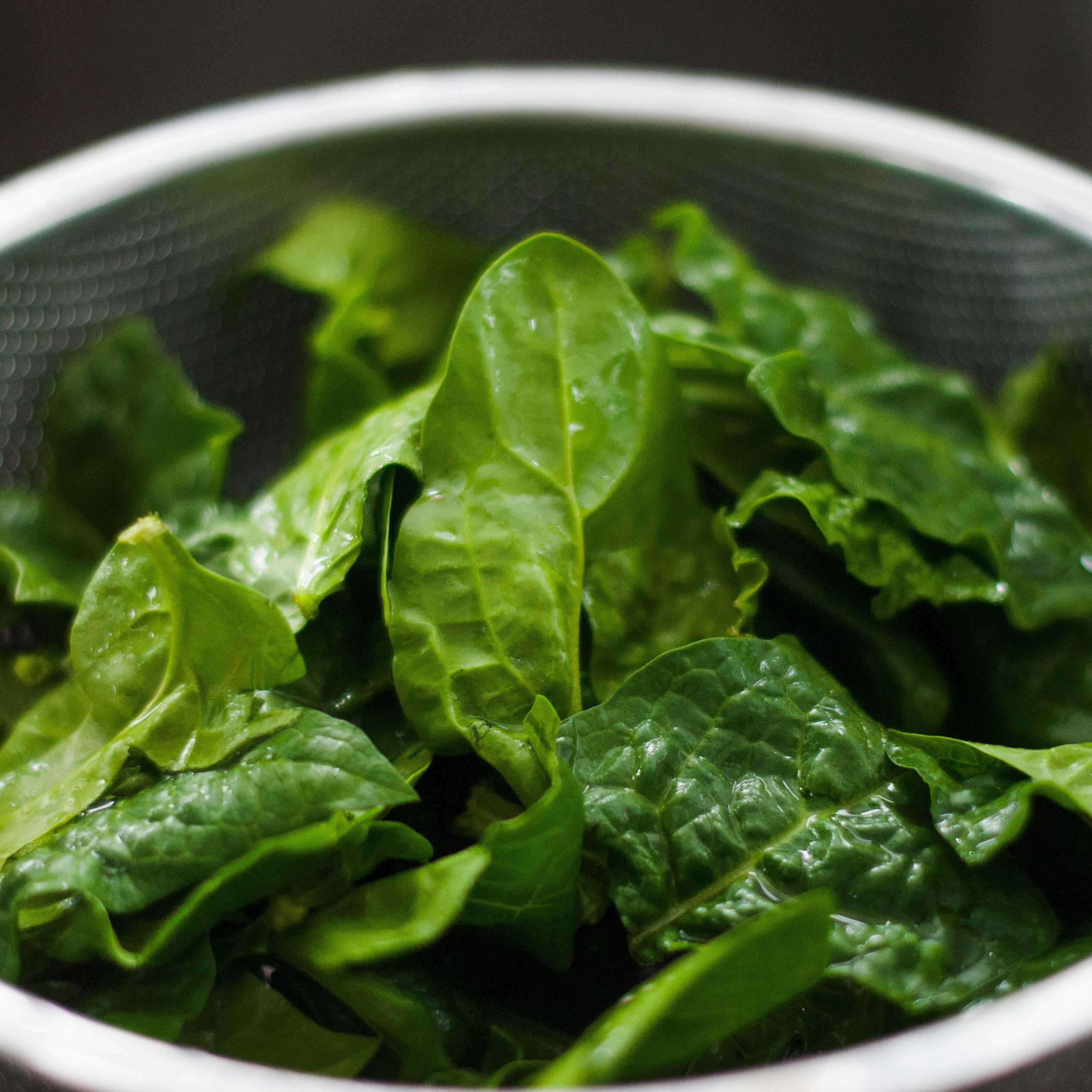 Spinach in a bowl.